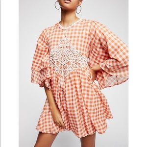 Free people moonlight rose embroidered mini dress